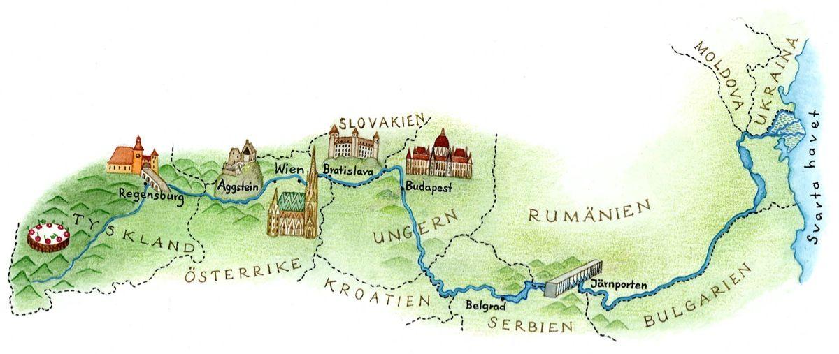 Karta över Donau